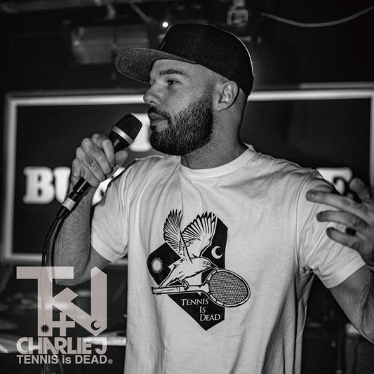 +CJ "CHARLIEJ by TENNIS is DEAD" - Mens Cotton Logo Tee