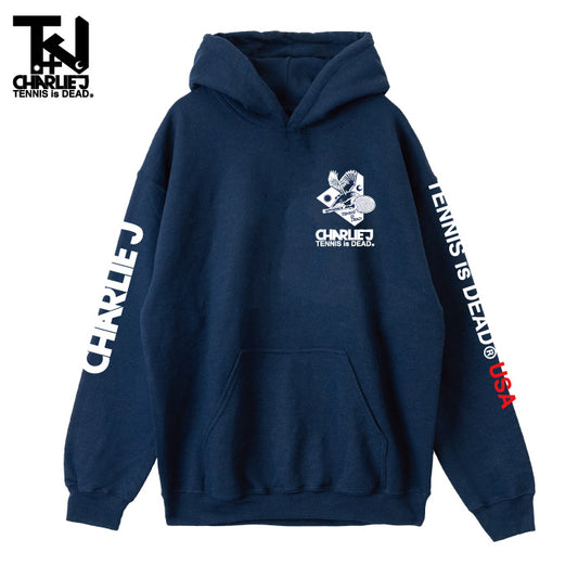 +CJ "CHARLIEJ by TENNIS is DEAD" - Mens Cotton Hoodie